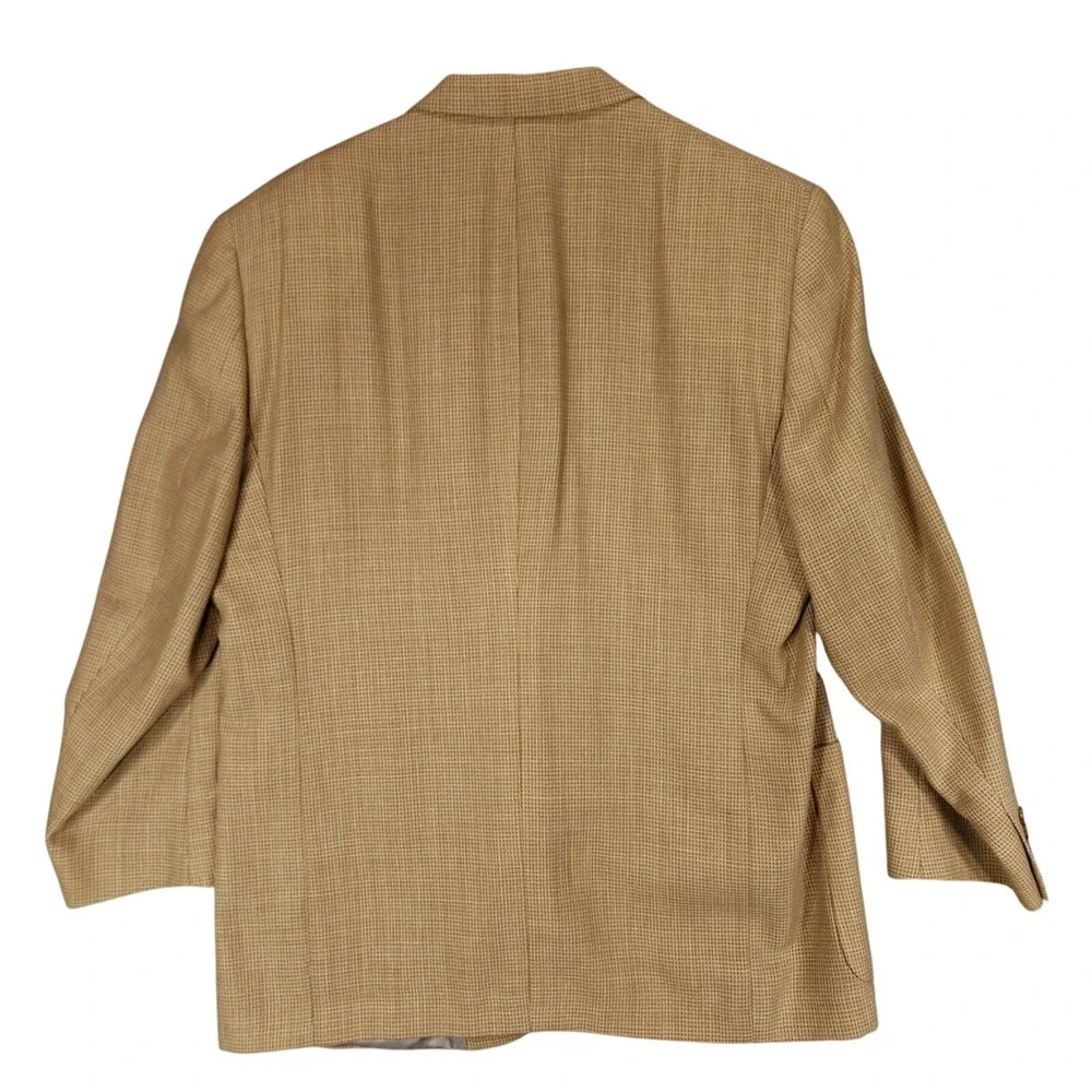 Vtg Hart Schaffner Marx Sport Coat sz 44R Men Wool Cognac Beige Nordstrom Preppy